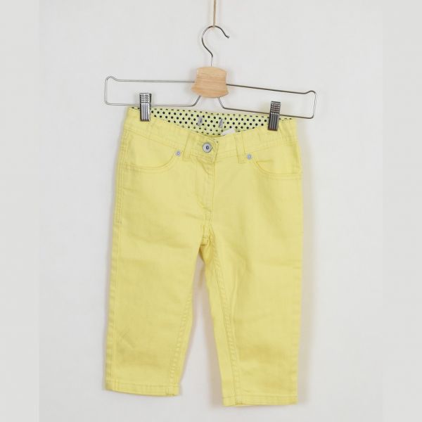 Žluté jeans kraťasy, vel. 128