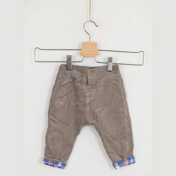 Hnědé zateplené manšestrové kalhoty Mothercare, vel. 68