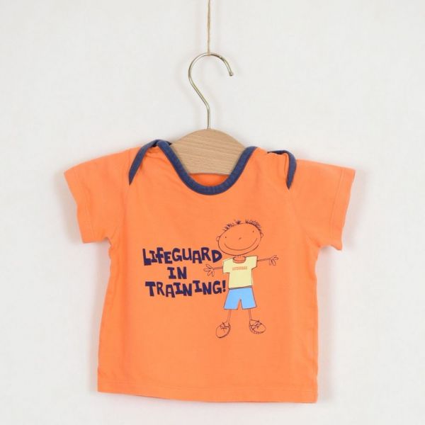Oranžové triko s potiskem Marks & Spencer, vel. 68