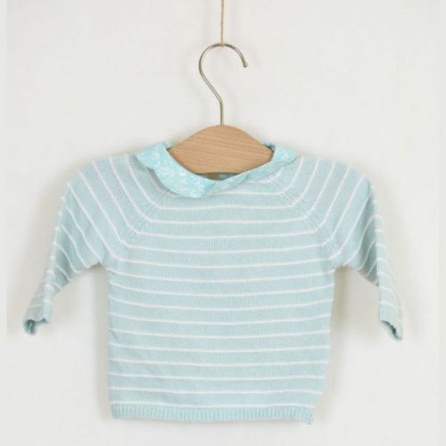 Proužkovaný svetr s límečkem Marks & Spencer, vel. 68