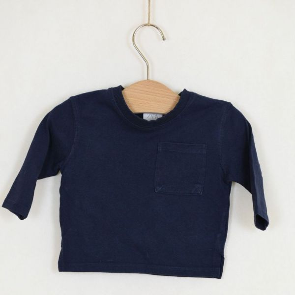 Modré triko s kapsičkou Zara, vel. 68