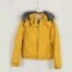 Žlutá zimní bunda s kapucí, vel. 164