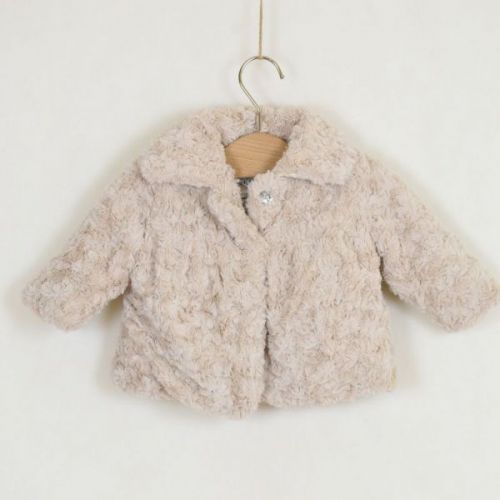 Béžový kožíškový kabátek Baby, vel. 68