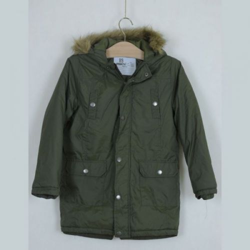 Zelená zimní bunda s kapucí, vel. 140