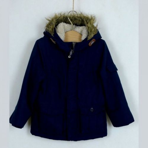 Modrá zimní bunda s kapucí BHS, vel. 104