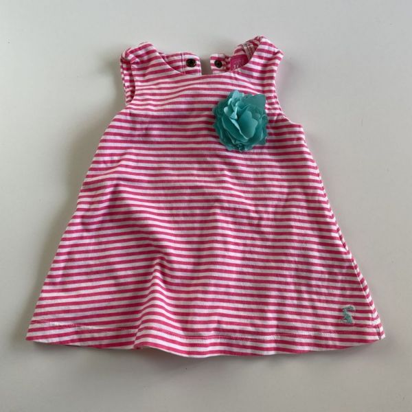 Růžové proužkované šaty Joules, vel. 68