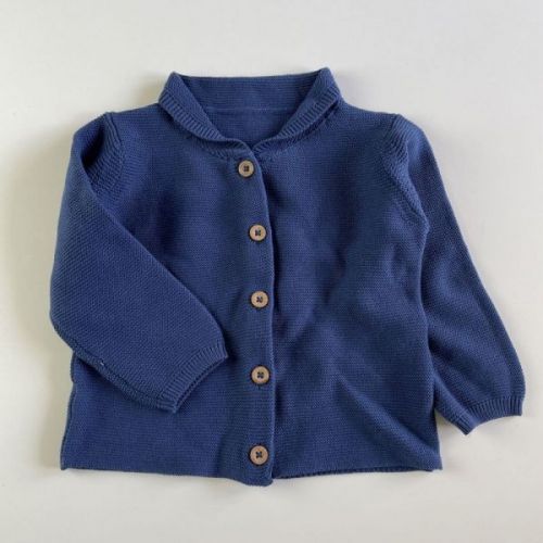 Modrý svetr s límečkem Marks & Spencer, vel. 80