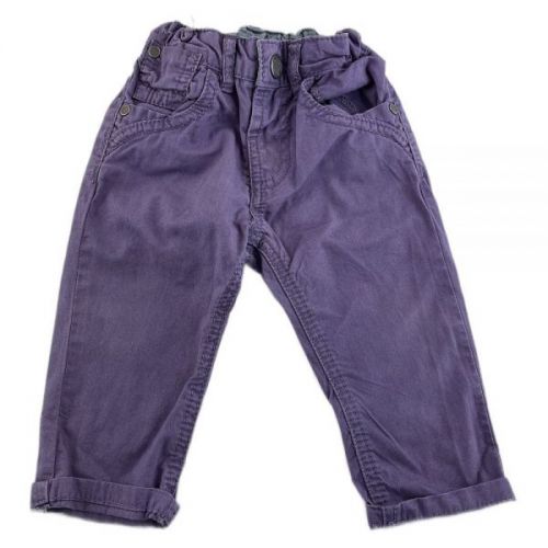 Fialové plátěné kalhoty Zara, vel. 74