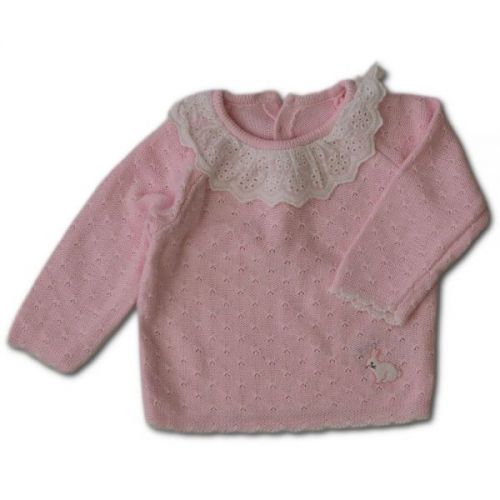 Růžový svetr s límečkem Nutmeg, vel. 62