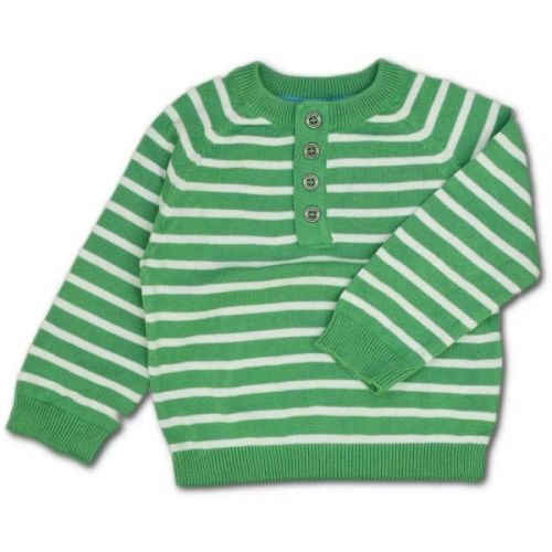 Zelený proužkovaný svetr Mothercare, vel. 80