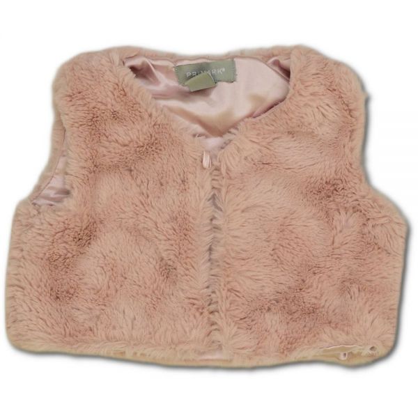 Růžová chlupatá vesta Primark, vel. 80
