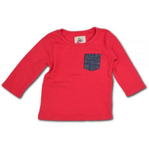 Červené triko s kapsičkou Next, vel. 68
