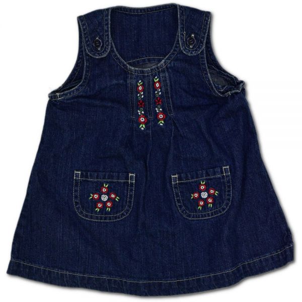 Jeans šaty s výšivkou Mothercare, vel. 68