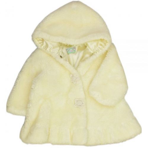 Bílý kožíškový kabátek s kapucí, vel. 86