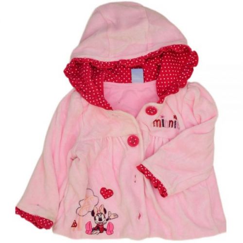 Růžový sametový kabátek s kapucí Disney, vel. 68
