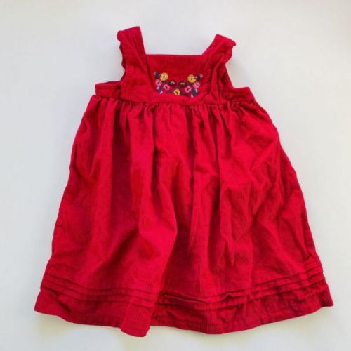 Červené manšestrové šaty Nutmeg, vel. 86