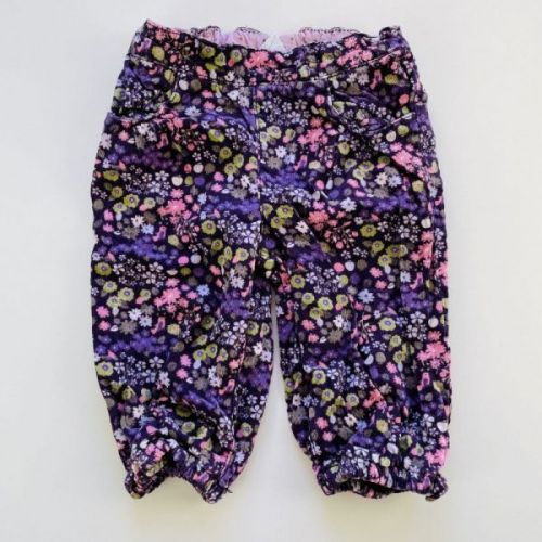 Květované zateplené manšestrové kalhoty H & M , vel. 68