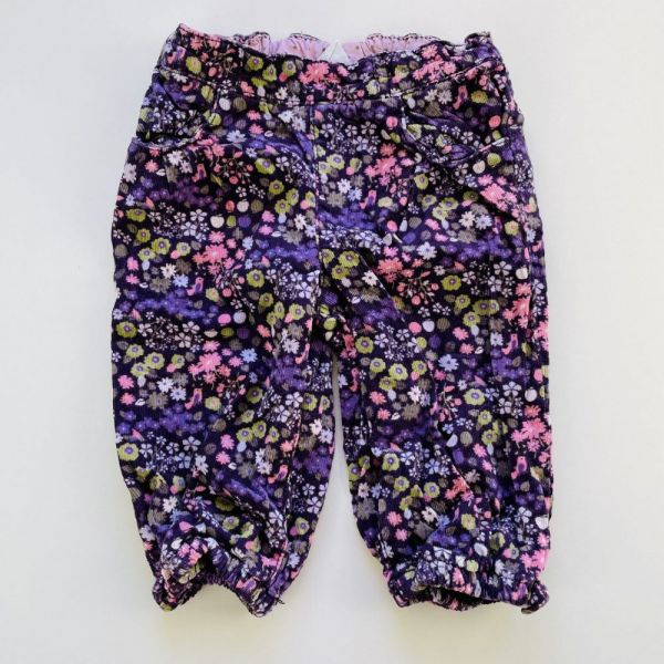 Květované zateplené manšestrové kalhoty H & M , vel. 68
