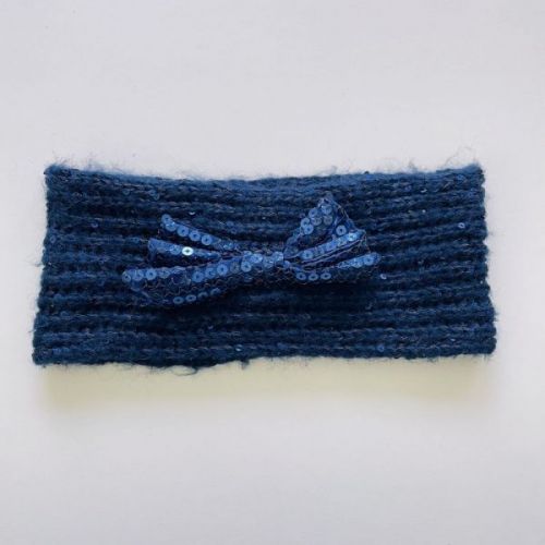 Modrá pletená čelenka s mašličkou MONSOON, vel. 98