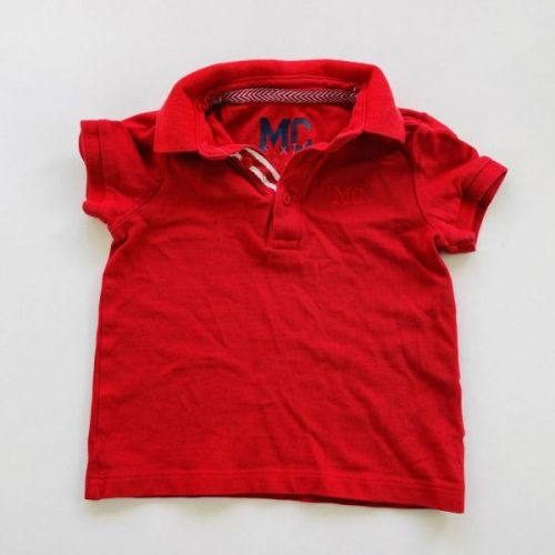 Červené triko s límečkem Mothercare, vel. 86