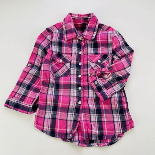 Růžová károvaná košile Primark, vel. 86