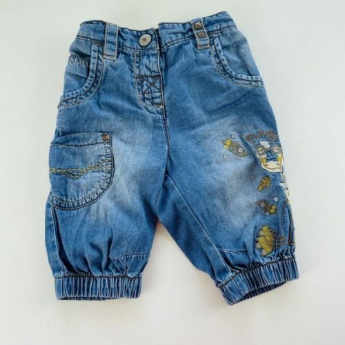 Jeans kalhoty s výšivkou Next, vel. 80