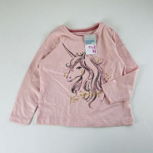 Růžové triko unicorn Primark, vel. 92