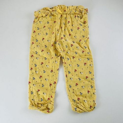 Žluté květované kalhoty Mothercare, vel. 86