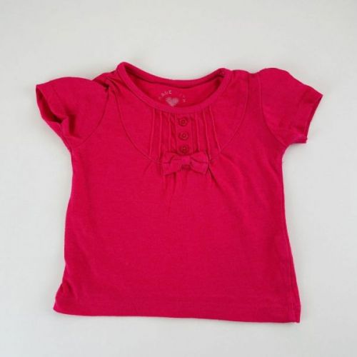 Růžové triko s mašličkou Early days, vel. 74