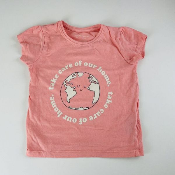 Růžové triko s potiskem Primark, vel. 98