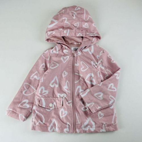 Růžová srdíčková bunda s kapucí F & F, vel. 86