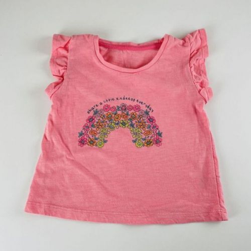 Růžové triko s kvítečky Matalan, vel. 86